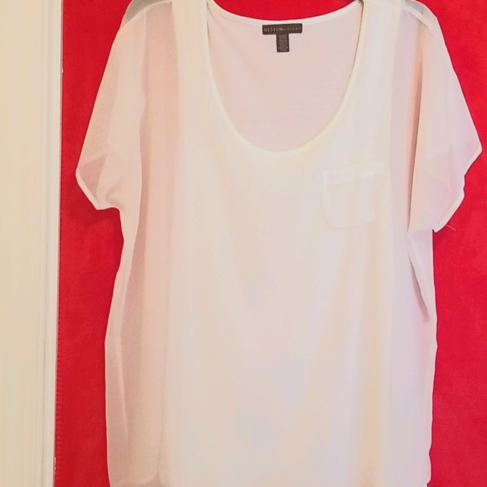 White Chiffon T-Shirt